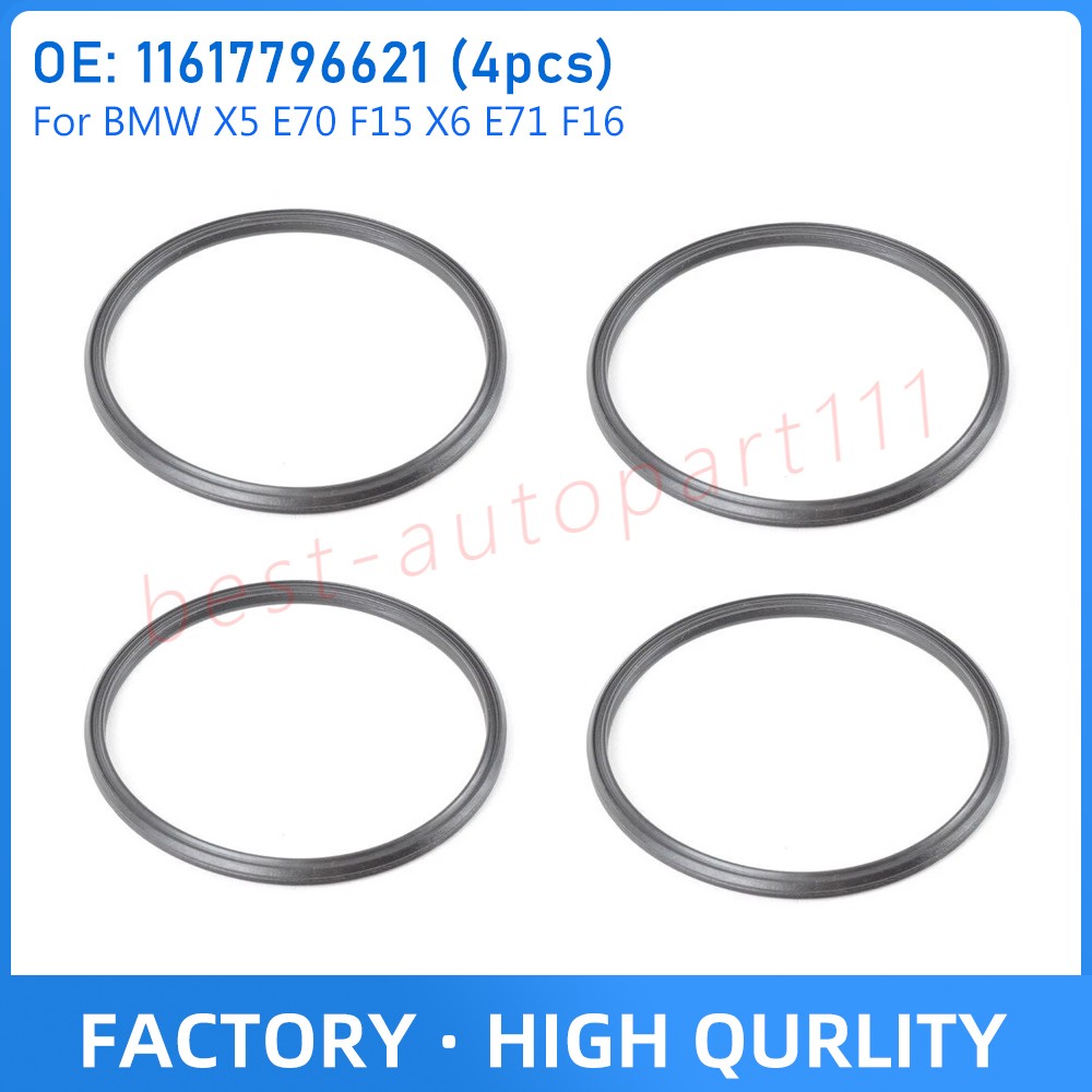 4pcs Engine Turbo Pipe Seal Gasket 11617796621 For BMW X5 E70 3.0d M57N2, X6 E71