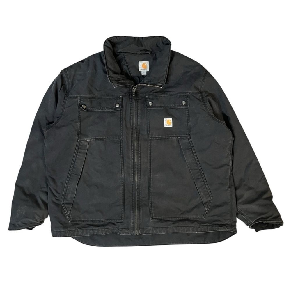 Carhartt Quick Duck Insulated Utility Jacket Black Mens 2XL Full Zip
