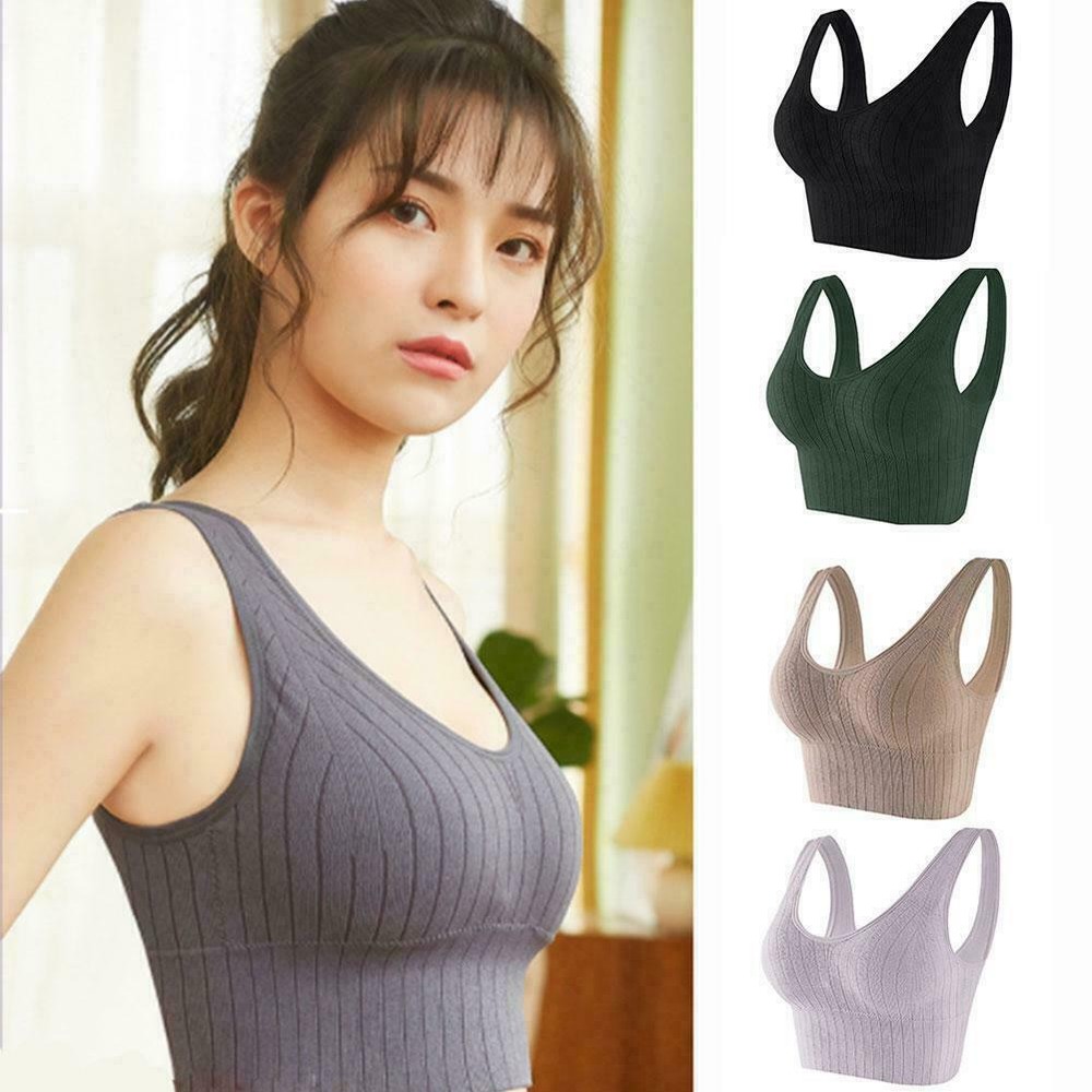 Women Fitness Padded Stretch Seamless Sports Bra Bralette Se Underwear Tops H9I1