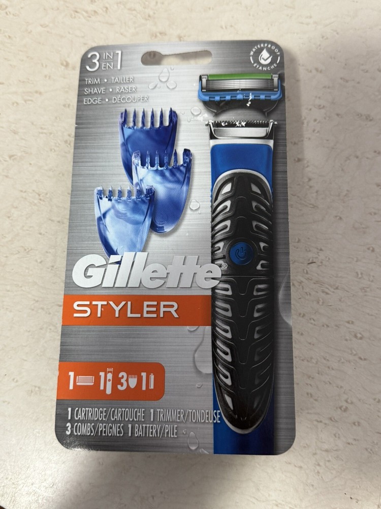 Gillette Styler 3 in 1 Trim Shave Edge Waterproof Men's Razor 1 Cartridge Sealed