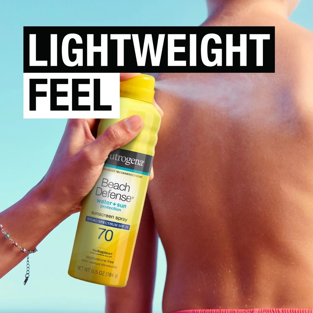 Neutrogena Beach Defense SPF 70 Sunscreen Spray Lotion with Water Resistance