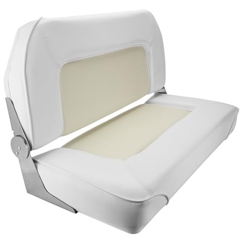 Double Boat Folding Seat Waterproof Low Back for T-Top Beige White-image