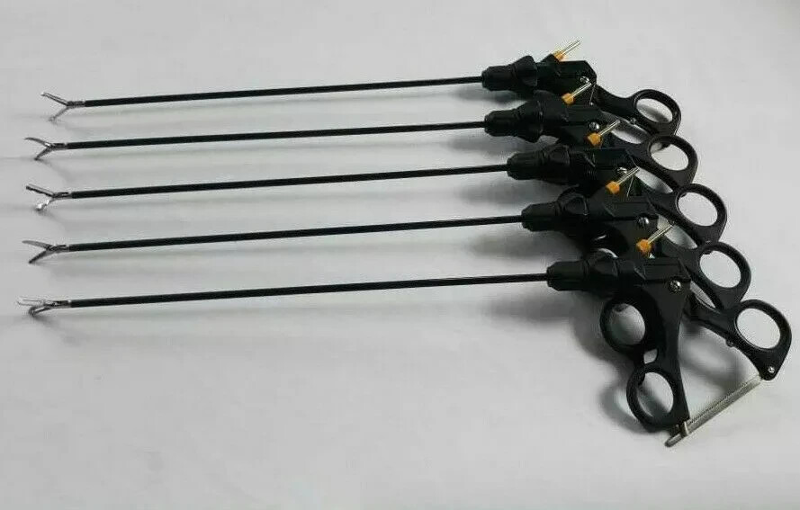 5pc 5mm Laparoscopic Maryland Curved Fenestrated Grasper Scissors Set
