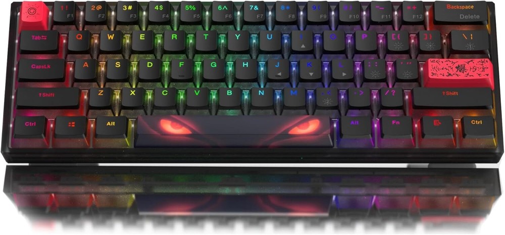 60% Percent Keyboard,WK61 Mechanical RGB Wired Gaming Keyboard with PBT Keycaps