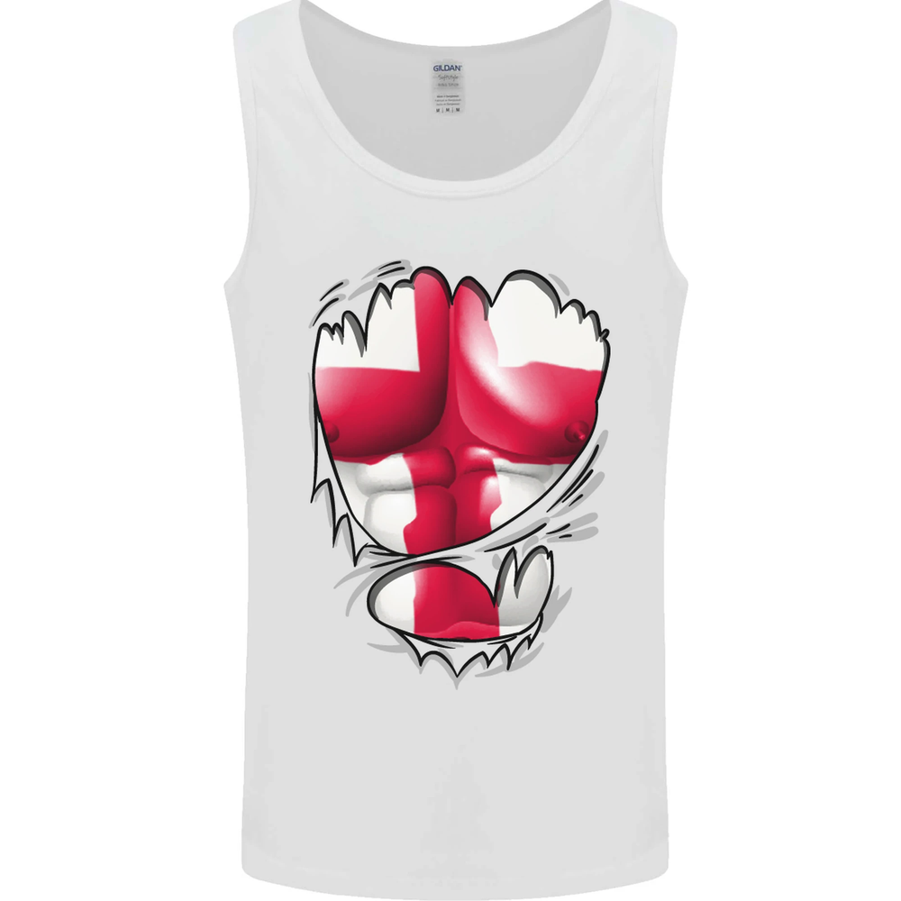 Gym St Georges Cross English Flag Muscles Mens Vest Tank Top