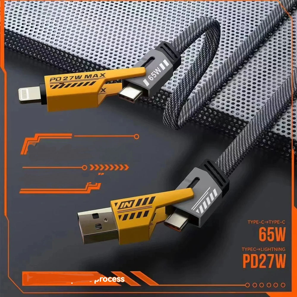 4-in-1 Multi USB Fast Charging Cable for iPhone Android Samsung USB-C PD