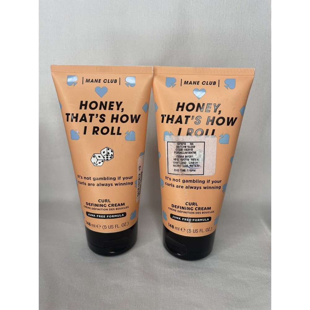 Lot Of 2, Mane Club Curl Defining Cream Honey That How I Roll 5 fl oz