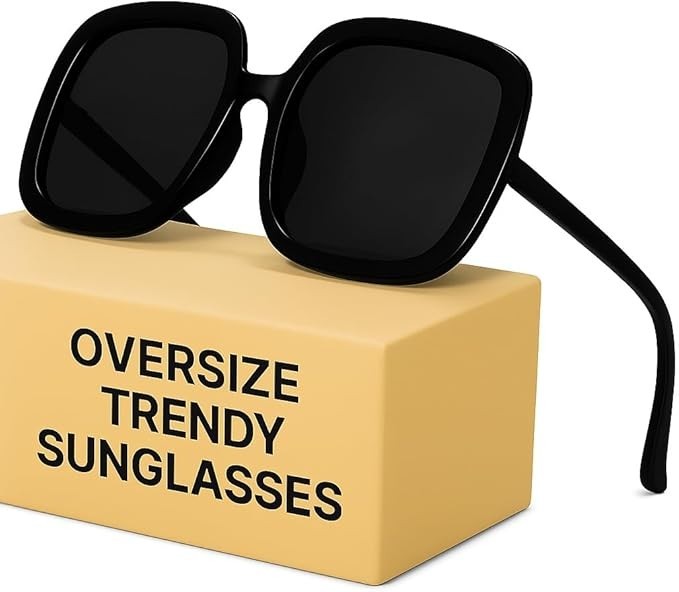 Oversized Polarized Sunglasses Women, Trendy Retro Sun Glasses for Women,