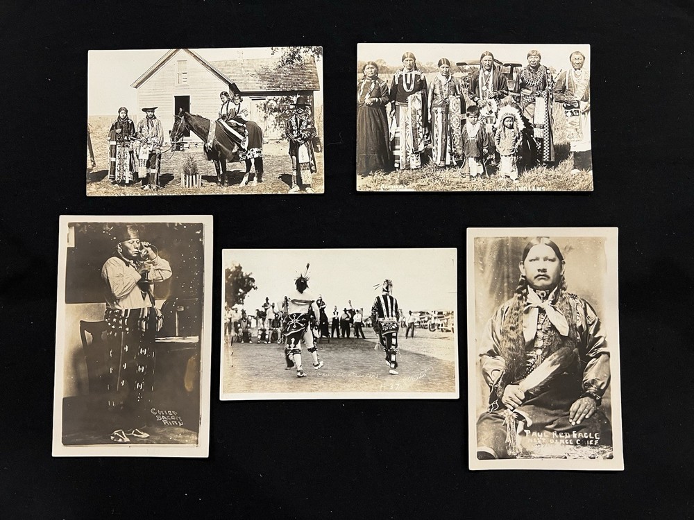 Early Native American Photo Postcard Group Osage Pawnee Ponca Otoe OK
