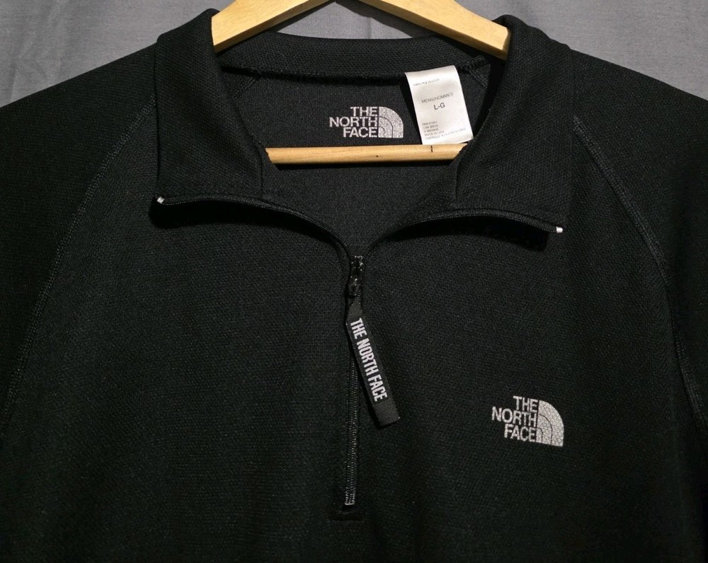 The North Face Mens L Vintage Polyester Mesh Lightweight 1/4 Zip USA Made Shirt
