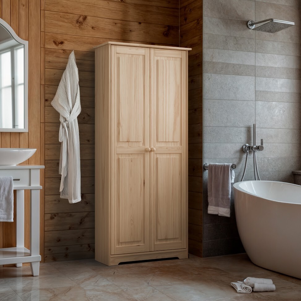 Unfinished Solid Wood 2-Door Cabinet Pantry by From the Tree Furniture