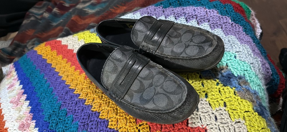 Men's Black Coach Ligature Loafers Size 10D Comfortable & Stylish