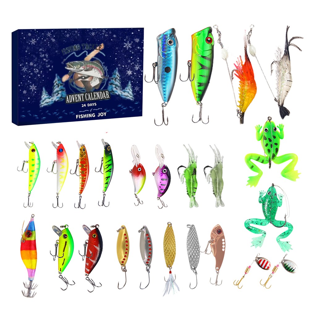 Christmas Countdown Fish Tackle Set Fishing Lures 24 Days Christmas