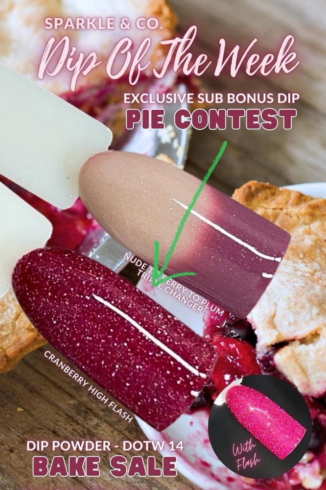 Sparkle & Co Nail Dip Powder Bake Sale Cranberry Red High Flash-image