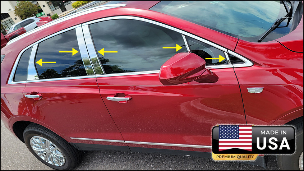 FITS CADILLAC XT5 2017-25 stainless mirror chrome window pillar posts 10pcs