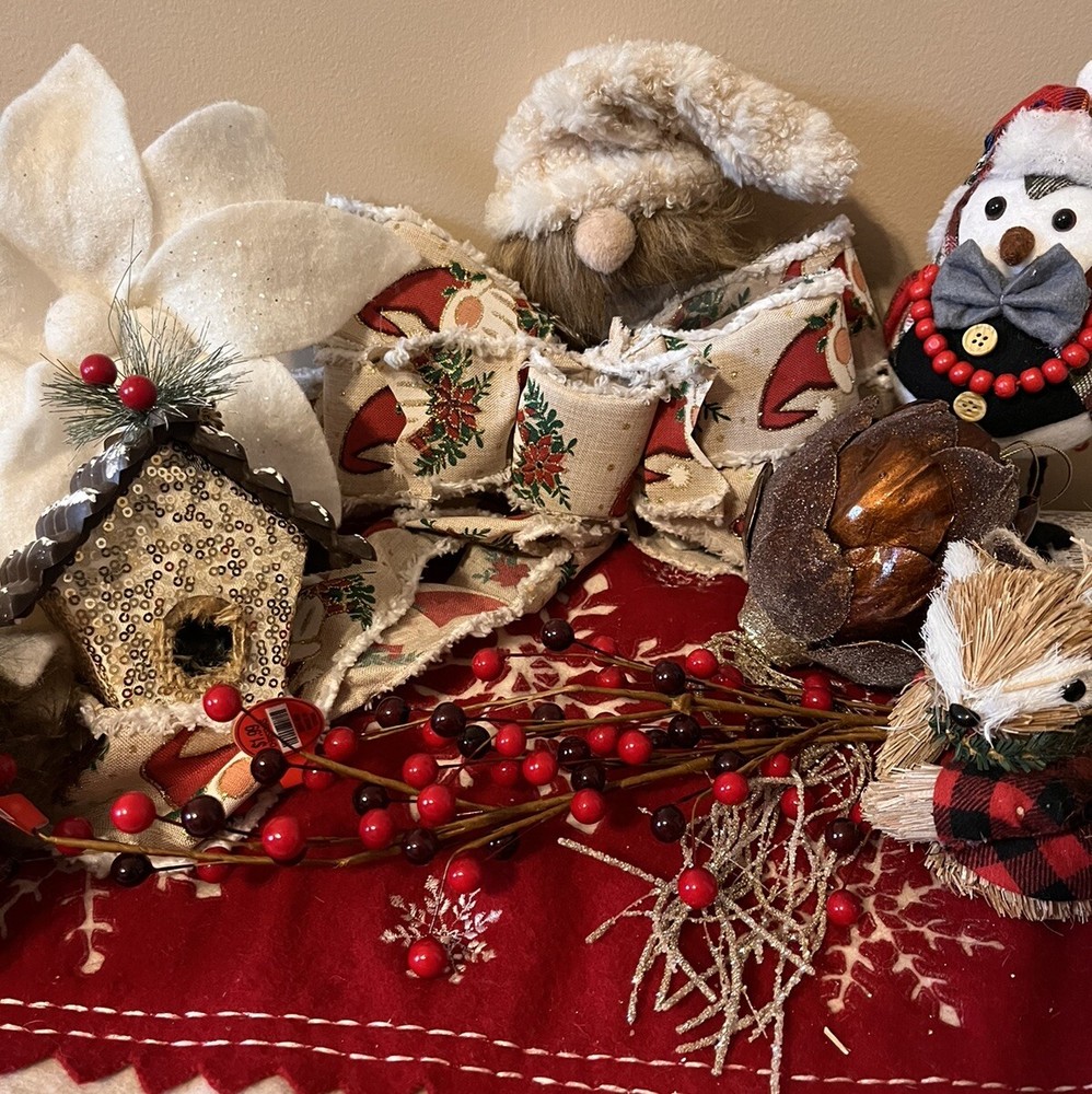 Holiday Ornament Lot Gnomes  Tree Decorations Woodland Cottage Forest