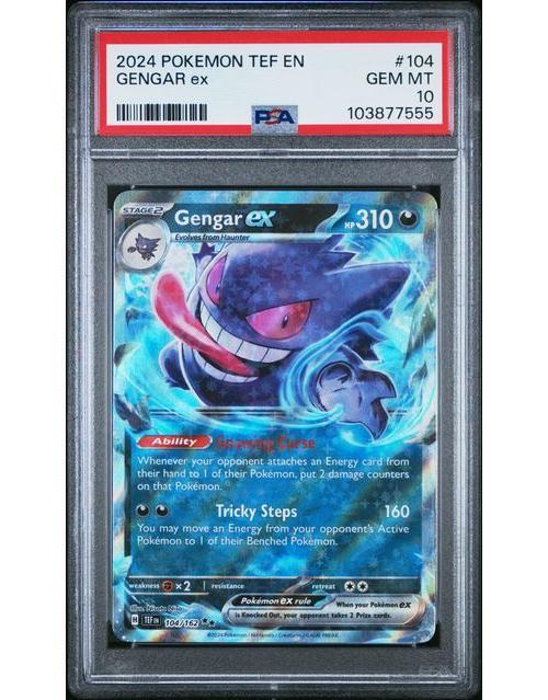 PSA 10 GEM MT Gengar EX 104 Pokemon Temporal Forces 2024 English
