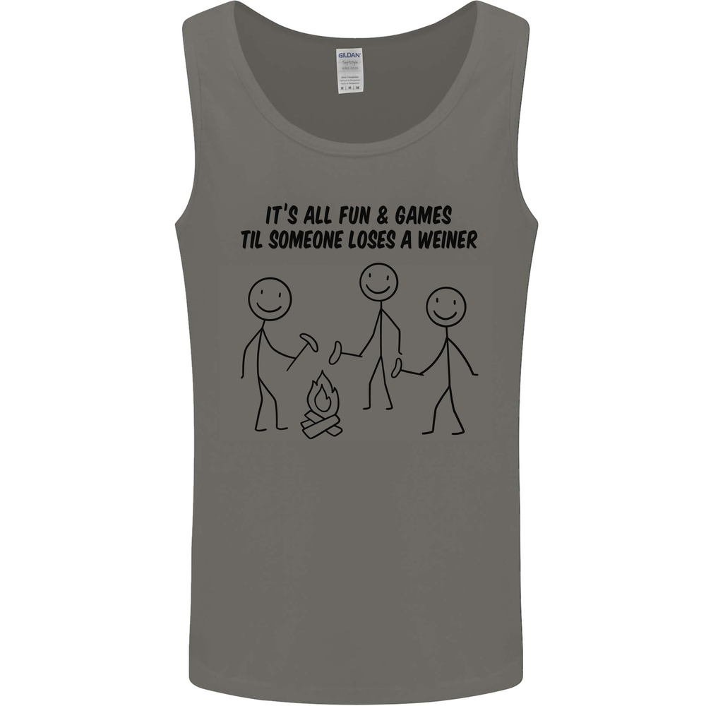 Funny Camping Weiner Mens Vest Tank Top