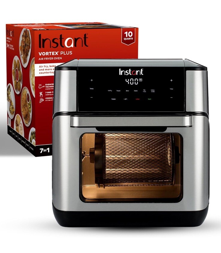 Instant Vortex Plus 10QT Stainless Steel Air Fryer Oven Open Box