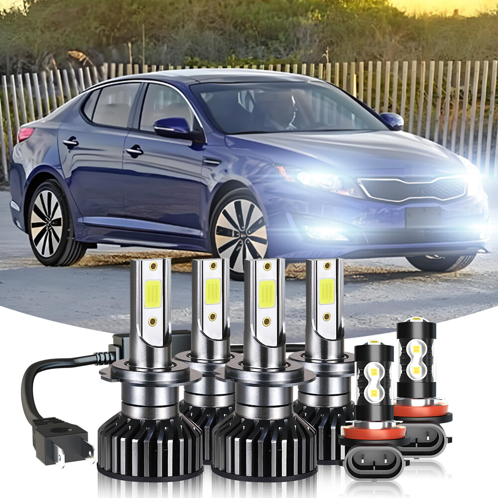 For 2014 2015 KIA OPTIMA-6x 6000K LED Headlight Hi/Low+Fog Light Bulbs Kit