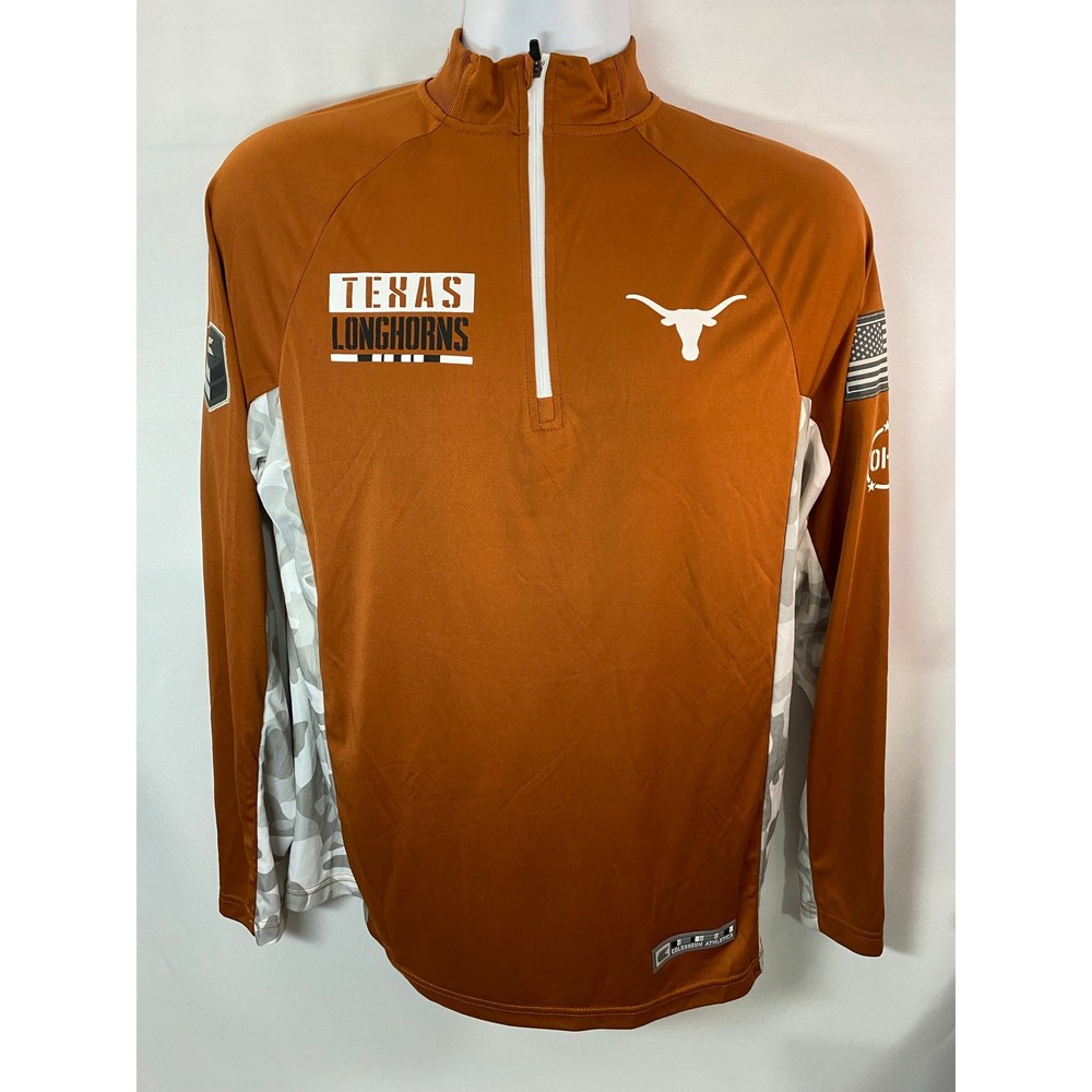 Texas Longhorns Mens 1/4 Zip OHT Shirt NCAA Colosseum Large
