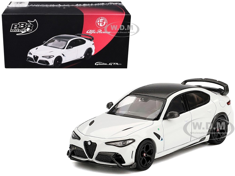 ALFA ROMEO GUILIA GTAM WHITE 1/64 DIECAST MODEL CAR BY BBR MODELS BBRDIE6426
