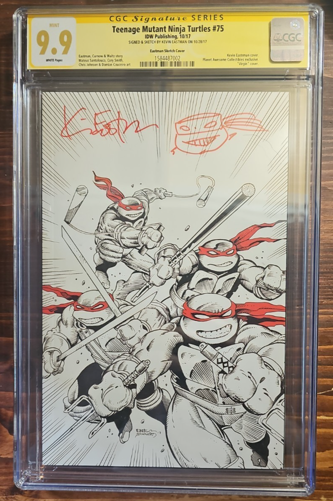 TMNT #75 CGC 9.9 SS Kevin Eastman Sketch Planet Awesome Variant IDW 2017