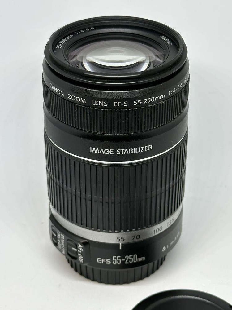 Canon EF-S 55-250mm f4-5.6 IS Zoom Lens with Caps Used