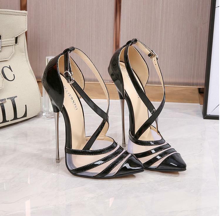 Women's Pointed Strap 16cm Super High Heels Sandals Stiletto Pumps Club Shoes
