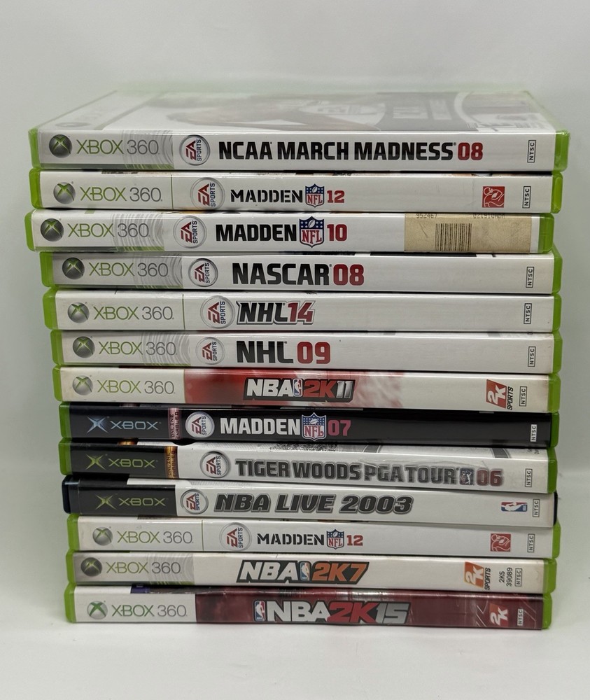 Xbox 360 Original Xbox Lot Of 13 Games W/ Cases Sports Untested