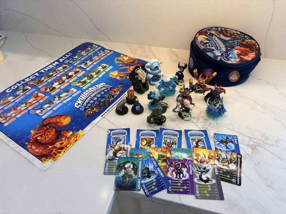 Skylanders Spyro’s Adventure Figure Lot 14 Figures 9 Cards Poster Bundle
