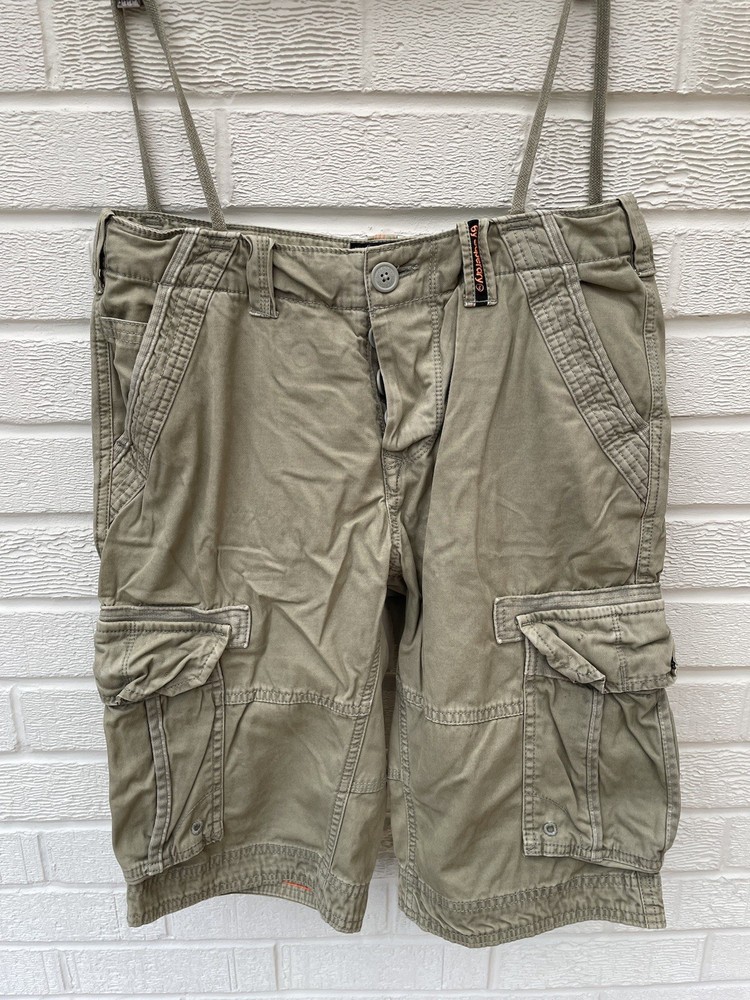 Superdry Shorts Mens Green Core Lite Cargo Utility Military Army W30