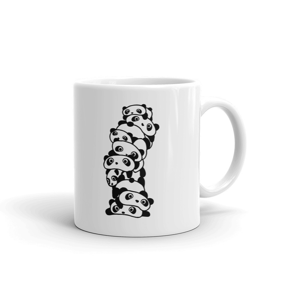 Stacked Giant Panda Coffee Tea Ceramic Mug Office Work Cup Gift