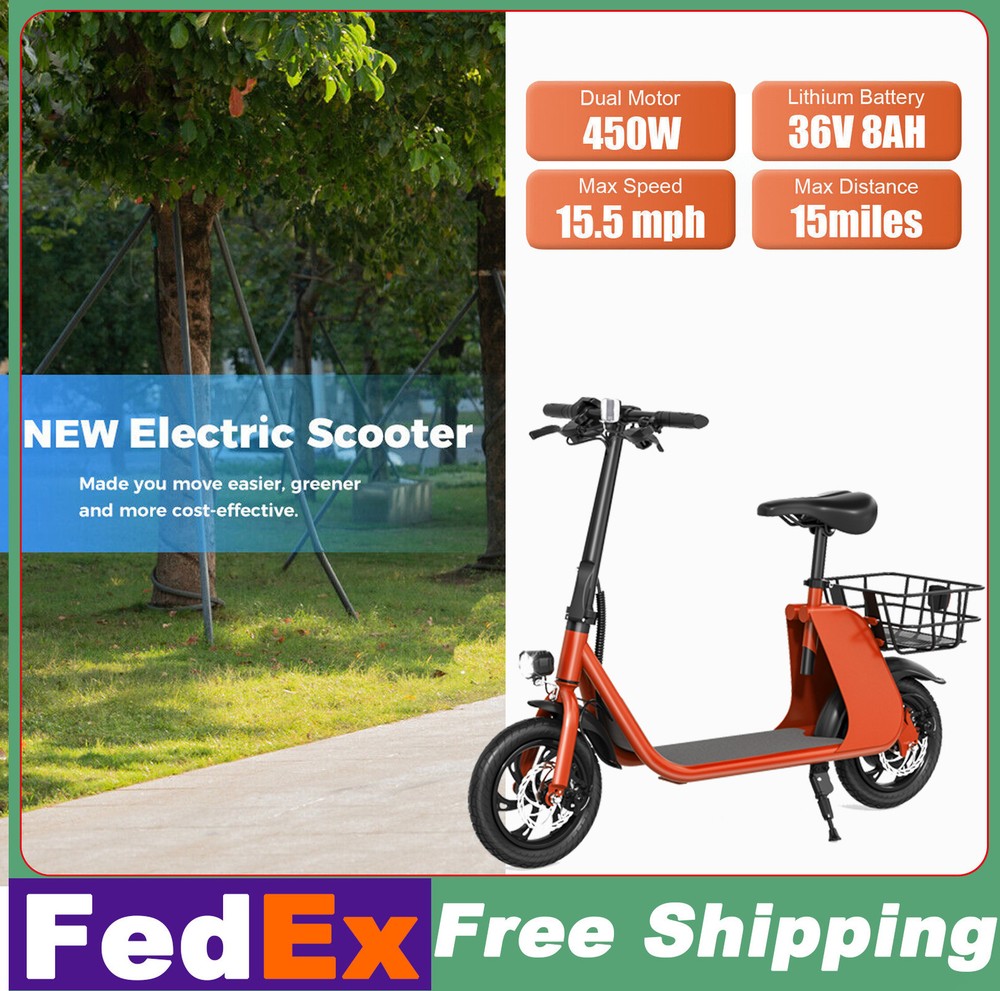 Upgrade Adult Sports Electric Scooter with Seat Electric Moped Commuter E-bike