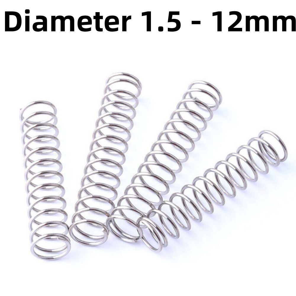 1.5-12mm Compression Springs 0.2-0.4mm Wire Dia Stainless Steel