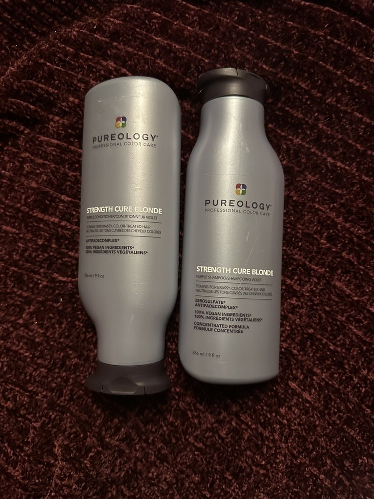 Pureology Strength Cure Shampoo and Conditioner Set 9oz Duo for Damaged Hair