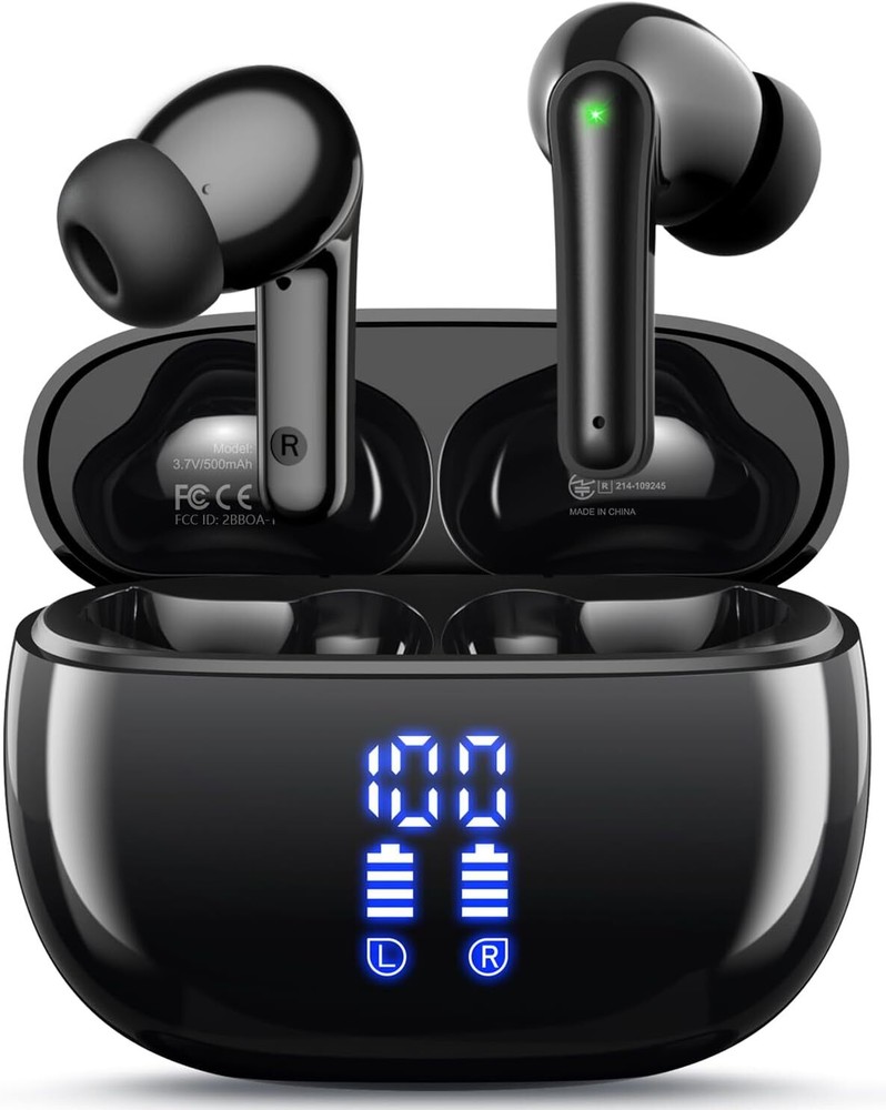 Wireless Bluetooth Earbuds with 40H Battery IPX7 Waterproof Deep Bass Built-in Mic for Sports Running