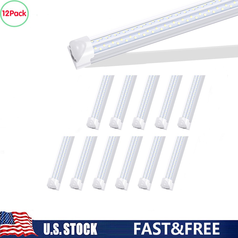 12PACK 8FT Led Shop Light 120W T8 Integration 8 Foot Led Light Fixture Warehouse