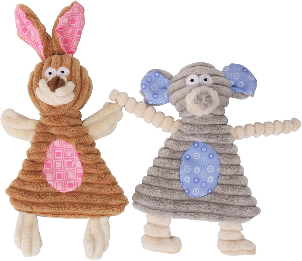 No Stuffing Dog Toys with Squeaker, Durable Dog Chew Toys No Stuffing Sq