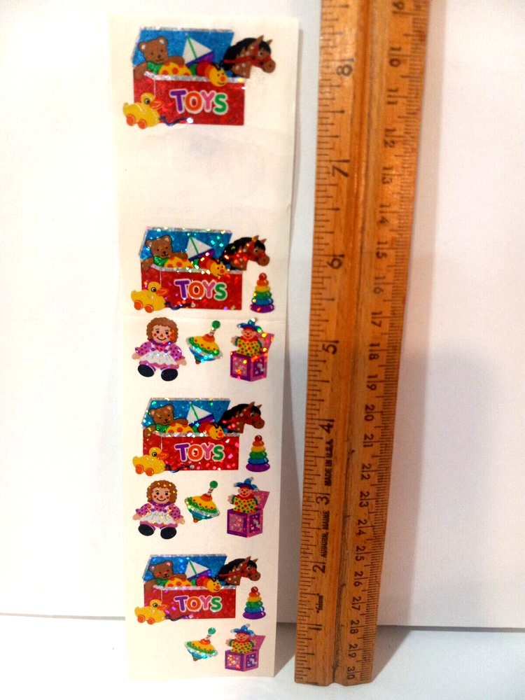 *VINTAGE*  Sandylion Stickers  Glittery CHILDREN TOYS with TOY BOX