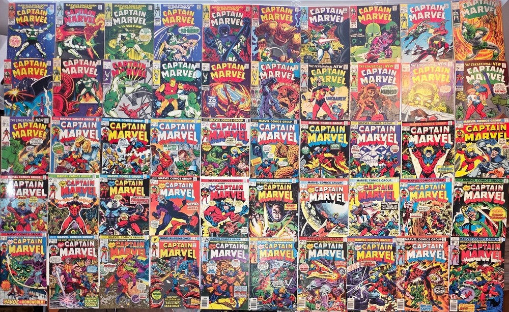 Captain Marvel Silver Bronze Lot (62) #1-62 Many 1st Apps 1968 High Mid Grades*