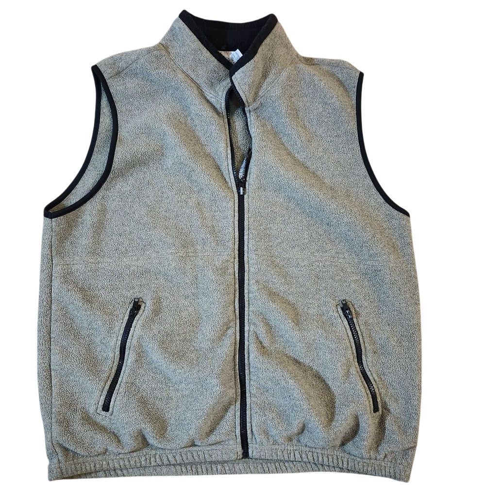 Colorado Classic Fleece Vest Full Zip Gray Black Trim Outdoor Size Large