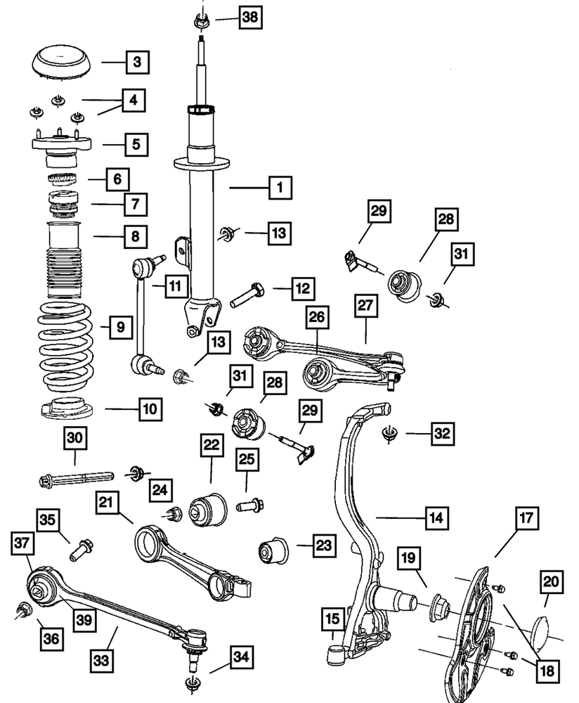 Genuine Mopar Suspension Shock Absorber 4895518AC