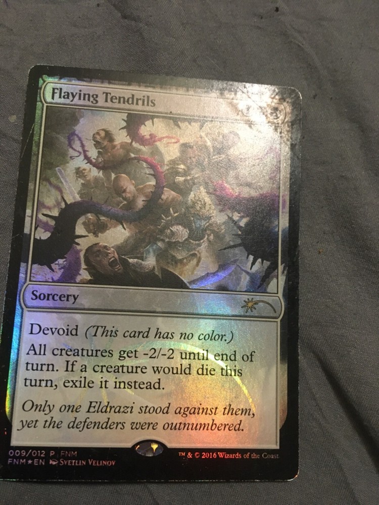 2016 Mtg Wizards of the Coast Foil FNM Promo Flaying Tendrils #009/012 Used