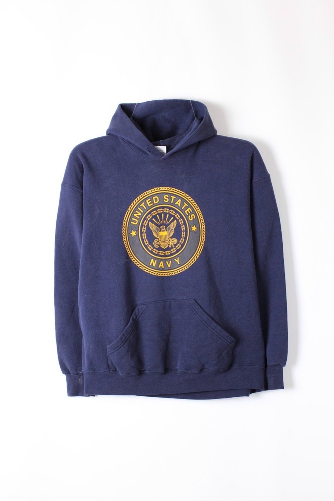 US NAVY VINTAGE HOODIE BLUE ARMY XL