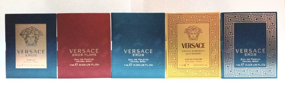 5 PIECE LOT VERSACE Men's Cologne Fragrance Assorted Sample Spray Mini Set NEW