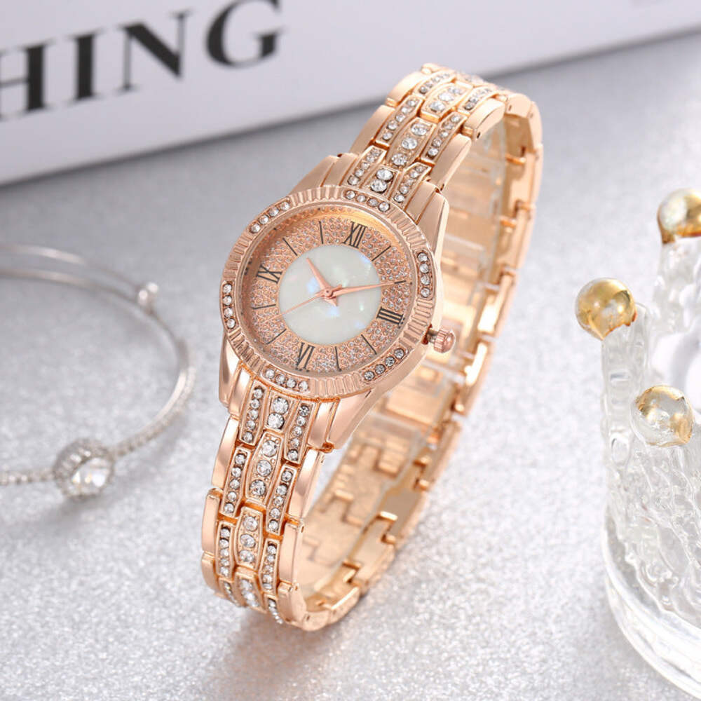 Elegant Starry Sky Quartz Watch and Bracelet Set for Women - Diamond-Embedded Lu