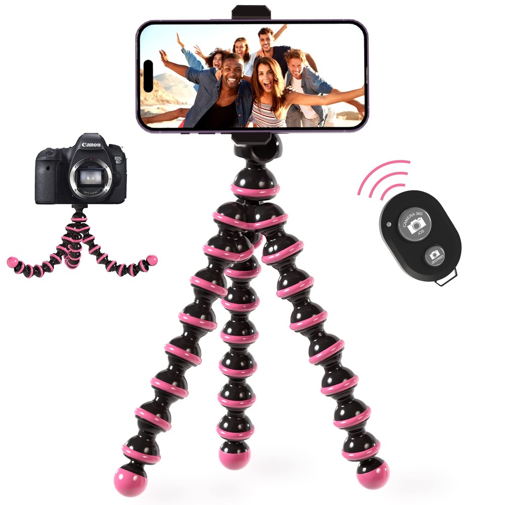 Flexible Tripod for iPhone, Android, - Bendable Legs, Adjustable Stand Holder...