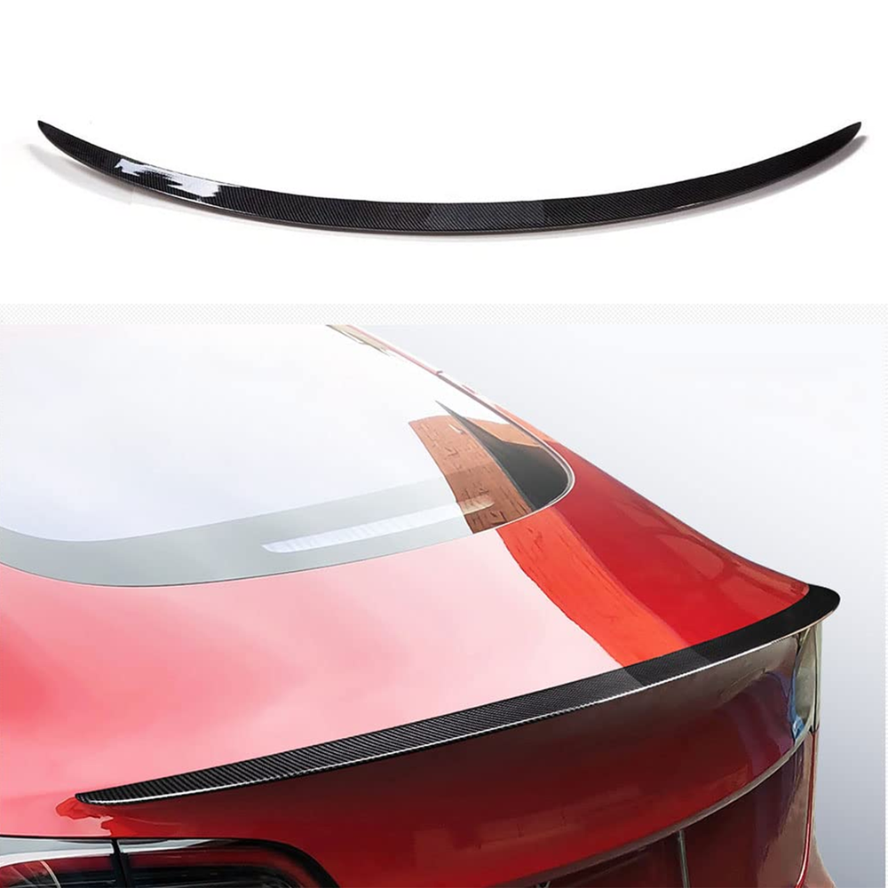 for Tesla Model Y 2017-2024 Rear Spoiler Wing Trunk Lip 49'' Carbon Fiber
