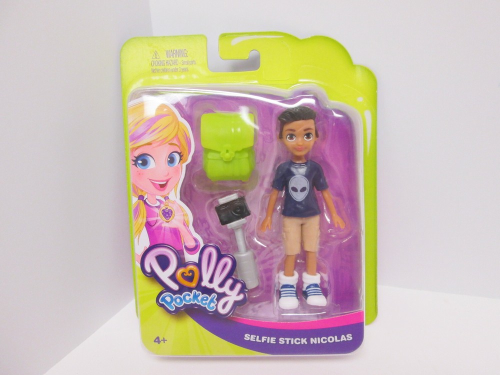 Polly Pocket Selfie Stick Nicolas Boy Figure Male Outfit Accessories Doll 3.75